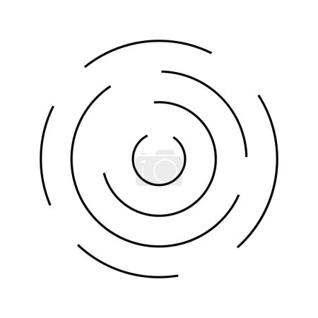 Photo for Circular ripple icon. Concentric circles with broken lines. Vortex, sonar wave, soundwave, sunburst, signal signs isolated on white background. Vector outline illustration - Royalty Free Image