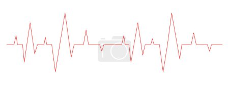 Téléchargez les illustrations : Tableau d'électrocardiogramme. Diagramme de battement cardiaque isolé sur fond blanc. Rythme cardiaque rouge. Test cardio. Symbole de l'hôpital. Illustration graphique vectorielle - en licence libre de droit