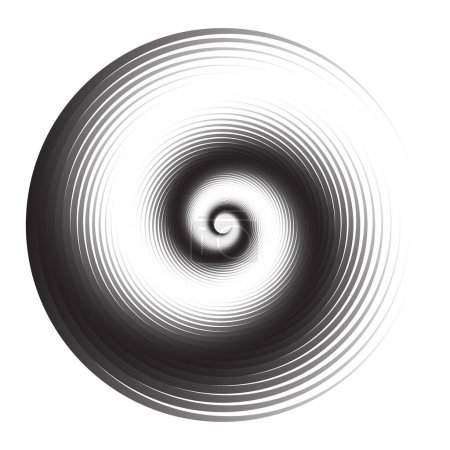 Ilustración de Forma de espiral. Icono de efecto remolino aislado sobre fondo blanco. Diseño gráfico hipnótico. Giro, giro o señal de giro. Ilustración vectorial. - Imagen libre de derechos