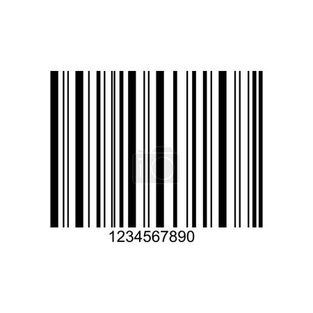 Modèle d'étiquette de code à barres isolé sur fond blanc. Icône de code à barres. Représentation visuelle des données avec informations sur le produit. Illustration graphique vectorielle.
