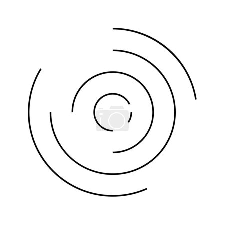 Photo for Circular ripple icon. Concentric circles with broken lines isolated on white background. Vortex symbol, radar, radio or sonar wave, soundwave, sunburst, signal sign. Vector graphic illustration - Royalty Free Image