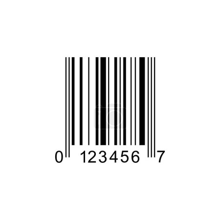 Photo for Barcode icon. Bar code label template isolated on white background. Vertivcal stripes and numbers as visual data representation with product information. Vector graphic illustration. - Royalty Free Image