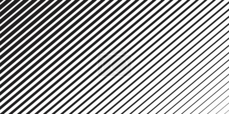 Photo for Fading diagonal lines. Black slanted parallel stripes on white background. Oblique straight strips print with gradient effect. Tilted streaks wallpaper. Vector graphic illustration. - Royalty Free Image