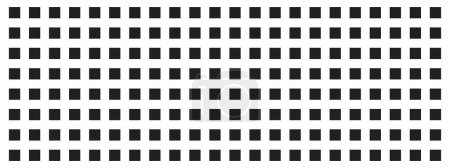 Photo for Repeating black squares on white background. Perforated texture. Pegboard, radiator or speaker grill surface. Mosaic wall or floor pattern. Simple minimalist walllpaper. Vector graphic illustration. - Royalty Free Image