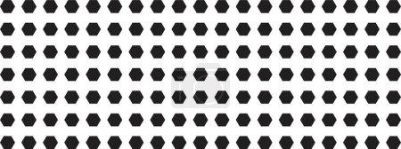 Photo for Repeating black hexagones on white background. Perforated surface with honeycomb holes. Bee hive texture. Pegboard, radiator or speaker grid. Mosaic wall or floor pattern. Vector graphic illustration. - Royalty Free Image
