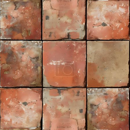 Photo for Terracotta brick wall seamless pattern - Royalty Free Image