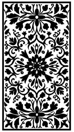 Photo for Fabric texture, floral vintage, black and white seamless, home textile, upholstery texture cover. - Royalty Free Image