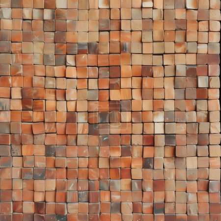 Photo for Rose gold mosaic square tile pattern, tiled background - Royalty Free Image