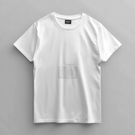 Photo for White T-shirt on grey background. Mockup for placing your design. - Royalty Free Image