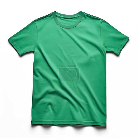 Photo for Green T-shirt isolated on white background. Mockup for placing your design. - Royalty Free Image