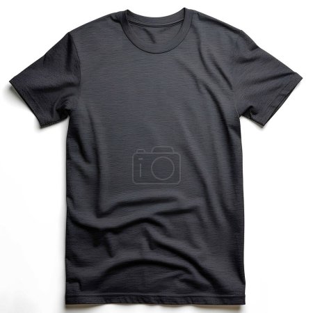 Photo for T-shirts flat lay mock up template, white background. dark grey. - Royalty Free Image
