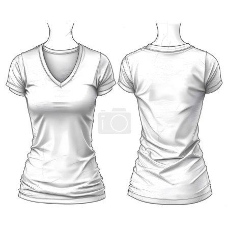 Photo for Women's white t-shirt with a short sleeve, perfect for casual wear - Royalty Free Image