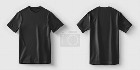 Niños niños en blanco plantilla de camisa negra maqueta, frente y espalda camiseta plana diseño de la disposición recortar transparente
