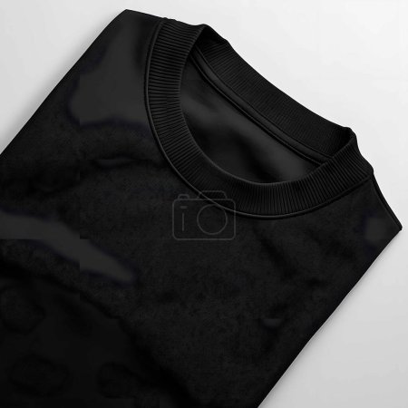 Black tee with blank clothing label casual wear fashion