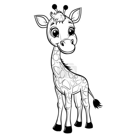 Photo for Cute deer coloring page outline illustration - Royalty Free Image