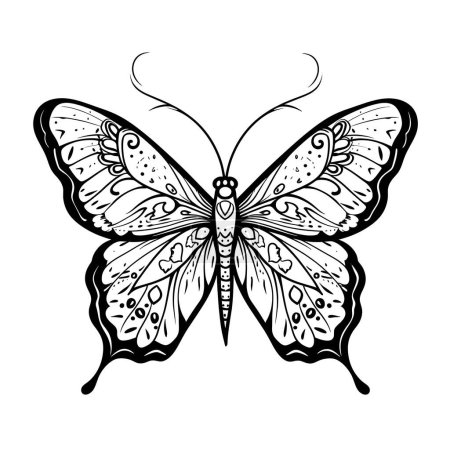 un papillon noir avec des ailes