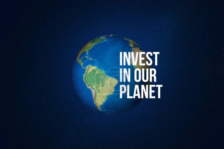 Téléchargez les photos : Investir dans notre planète. Jour de la Terre 2023 3d concept arrière-plan. Concept d'écologie. Conception avec carte 3D globe dessin et feuilles isolées sur fond blanc. - en image libre de droit