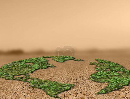 Photo for Plant in dried cracked mud concept banner.  Earth day 2023 concept background. planet concept background. - Royalty Free Image
