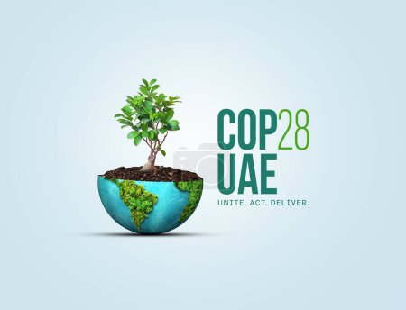 Foto de Conferencia de las Naciones Unidas sobre el Cambio Climático COP28 EAU. El evento tendrá lugar del 6 al 17 de noviembre de 2023, en Emiratos Árabes Unidos - Imagen libre de derechos