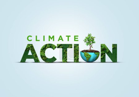 Global Climate Action. Earth day and environment day 3d concept background. Ecology concept. climate action concept background.
