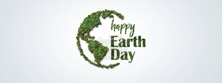 Photo for Earth day banner concept. 3d eco friendly design. Earth map shapes with trees water and shadow. Save the Earth concept. Happy Earth Day, 22 April. - Royalty Free Image