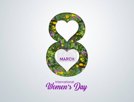 Plakat zum Internationalen Frauentag. Frau unterschreiben Illustration Hintergrund. Kampagne zum Frauentag 2024 - # InspireInclusion Tippfehler-Vektor.