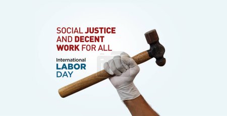 Photo for Happy Labour Day concept. 1st May- International labor day 3d concept. Labor safety and right at Workplace. World Day for Safety and Health at Work concept. Social Justice and Decent Work for All - Royalty Free Image