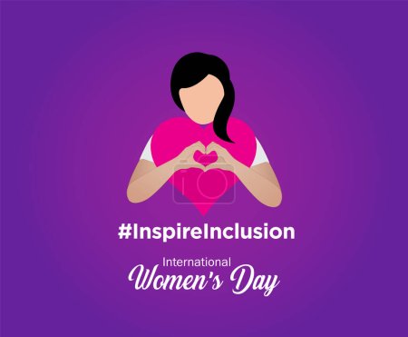 Illustration for International women's day concept poster. Woman sign illustration background. 2024 women's day campaign theme- #InspireInclusion - Royalty Free Image