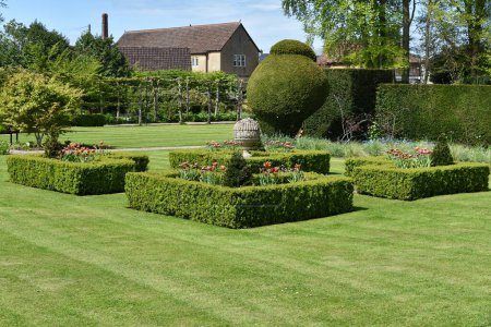 Foto de View of a Beautiful English Style Park with Green Plants - Imagen libre de derechos