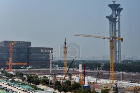 Photo for Construction site with cranes and concrete - Royalty Free Image