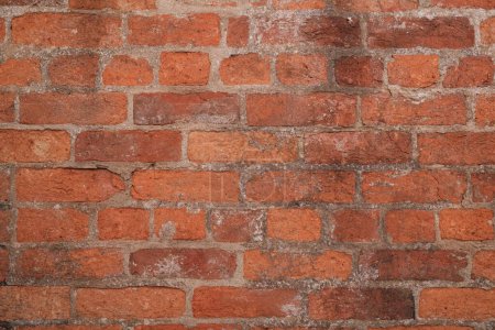 Photo for View of an old weathered red brick wall - background texture themed image with plenty of copy space - Royalty Free Image