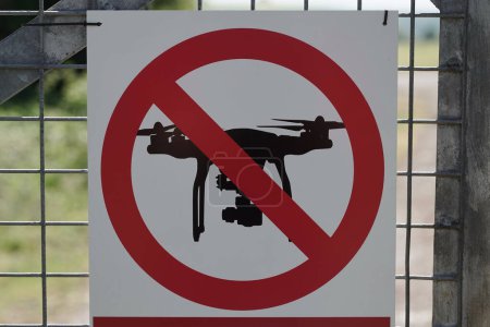 Photo for View of a generic 'no drone zone' sign - Royalty Free Image