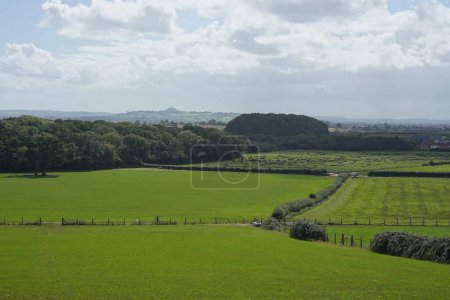 Foto de Vista panorámica de los campos verdes en el campo inglés - Imagen libre de derechos