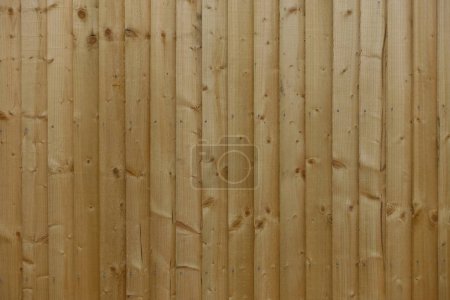 Téléchargez les photos : Vue rapprochée des nouveaux panneaux de clôture en bois - en image libre de droit