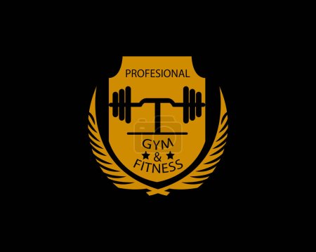 Buchstabe T Logo mit Langhantel. Fitness Gym logo. Design des Fitness-Vektor-Logos für Fitness und Fitness
