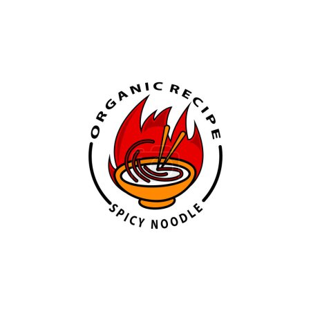 organic recipe spicy noodle logo design
