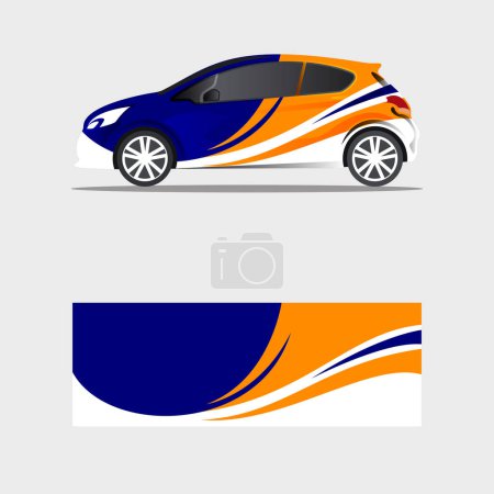 Ilustración de Envolver calcomanía coche azul oscuro diseño creativo vector de lujo - Imagen libre de derechos