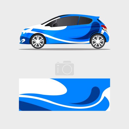 Illustration for Wrapping car decal wave liquid design vector - Royalty Free Image