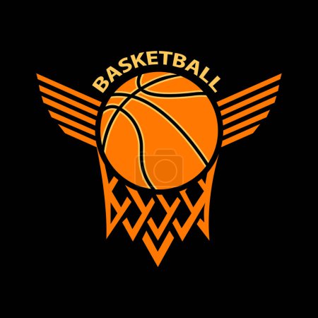 Illustration for Basketball wing logo design vector - Royalty Free Image