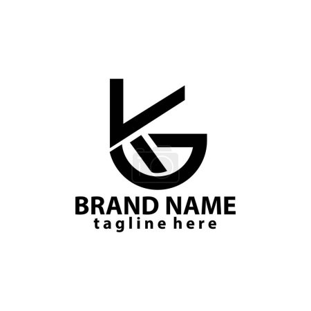 Creative modern letter GK or KG logo design vector