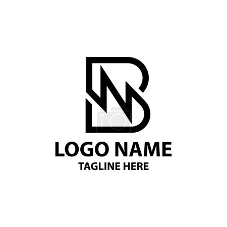 initial letter BN NB logo design vector