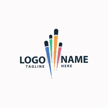 Buntstifte Logo Design Vektor