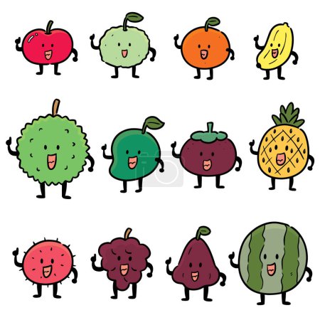 vector conjunto de frutas