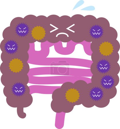 Illustration for Illustration of intestinal flora / good and bad conditions - Royalty Free Image