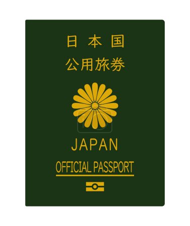Ilustración de Pasaporte Japonés - Ilustración del Pasaporte Oficial Verde - Imagen libre de derechos