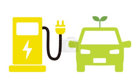 Illustration for Electric car charging station icon. vector illustration - Royalty Free Image