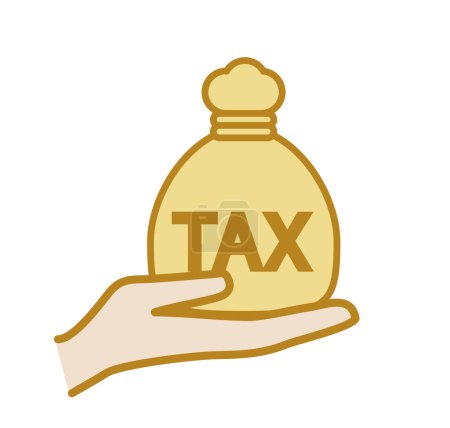 Ilustración de Heavy tax bag, tax image illustration. - Imagen libre de derechos