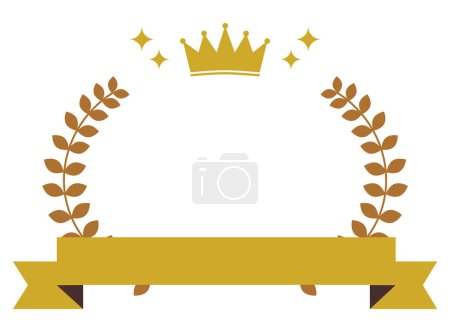 Illustration for This is an illustration of a crowned laurel symbol for ranking. - Royalty Free Image