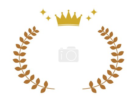 Illustration for This is an illustration of a crowned laurel symbol for ranking. - Royalty Free Image
