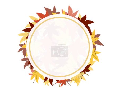 Illustration for This is a background illustration frame of a falling leaf with a motif of autumn leaves. - Royalty Free Image